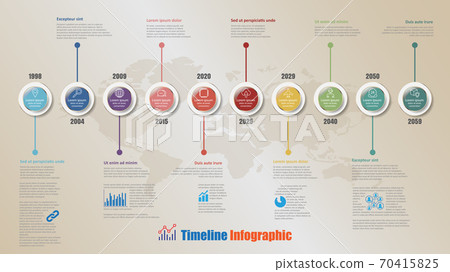 Modern Timeline Infographic with 10 steps circle, Vector Illustration Modern Timeline Infographic with 10 steps circle, Vector Illustration 70415825