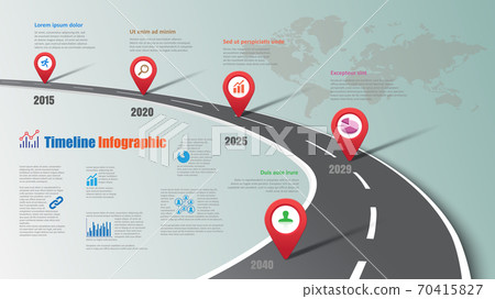 Road map Timeline Infographic, Vector Illustration Road map Timeline Infographic, Vector Illustration 70415827