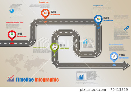 Road map Timeline Infographic, Vector Illustration 70415829
