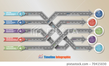 Modern Timeline Infographic with 5 options, Vector Illustration Modern Timeline Infographic with 5 options, Vector Illustration 70415830