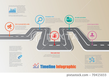 Road map Timeline Infographic, Vector Illustration 70415833