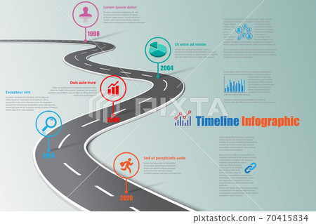 Road map Timeline Infographic, Vector Illustration Road map Timeline Infographic, Vector Illustration 70415834