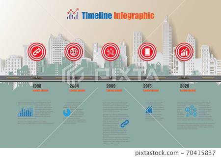 City Timeline Infographic, Vector Illustration City Timeline Infographic, Vector Illustration 70415837