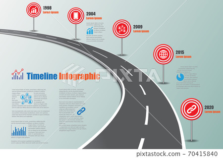 Road map Timeline Infographic, Vector Illustration Road map Timeline Infographic, Vector Illustration 70415840