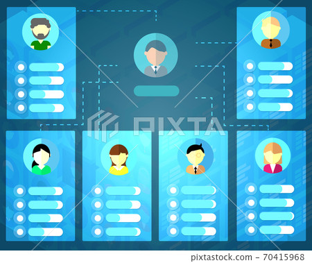 Digital database screen of human data vector 70415968