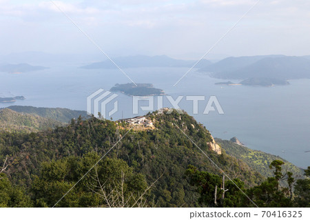 廣島縣秋秋宮島從矢山Shi岩天文台山頂眺望 70416325