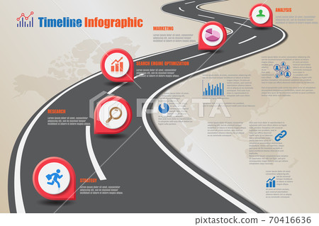 Business road map timeline infographic, Vector Illustration 70416636