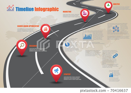 Business road map timeline infographic, Vector Illustration 70416637