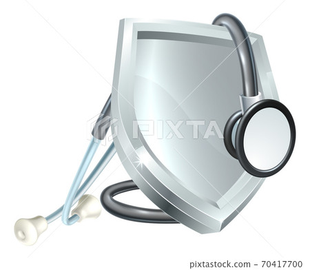 Shield Stethoscope Medical Health Icon Concept Shield Stethoscope Medical Health Icon Concept 70417700