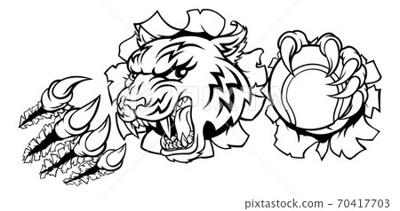 Tiger Tennis Player Animal Sports Mascot Tiger Tennis Player Animal Sports Mascot 70417703