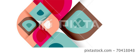 Set of vector modern geometric abstract backgrounds with repeating abstract round shapes patterns and shadow effects 70418848