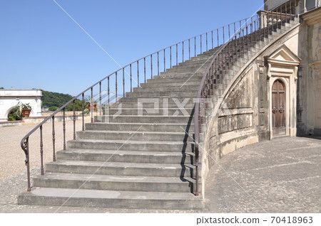 Vintage stairs, ancient stairway on a hill 70418963