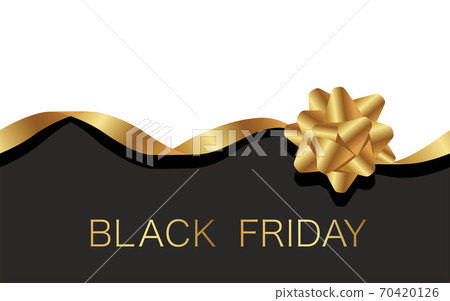 黑色星期五背景與金色彩帶 黑色星期五背景與金色彩帶 70420126