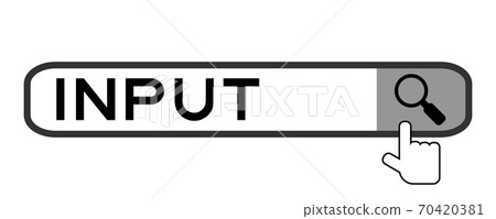 Search banner in word input with hand over... - Stock Illustration ...