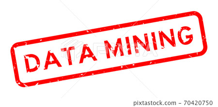 Grunge red data mining word square rubber seal stamp on white background 70420750