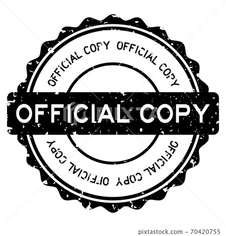 Grunge black official copy word round rubber seal stamp on white background 70420755