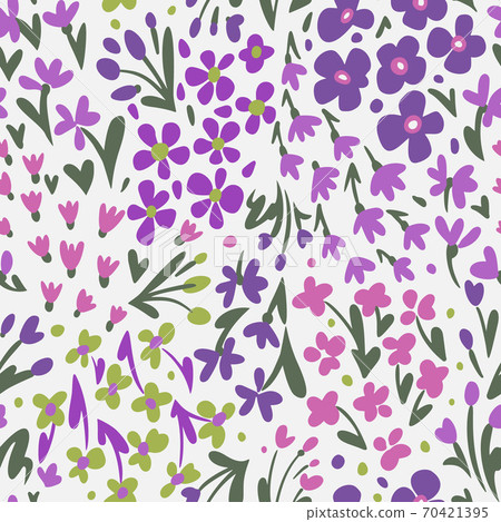 Daisy ditsy repeat pattern. Micro flowers...-插圖素材 [70421395] - PIXTA圖庫