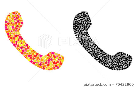 Dotted Phone Receiver Mosaic Icons - Stock Illustration [70421900] - PIXTA