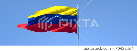 3D rendering of the national flag of Venezuela waving in the wind 70422164