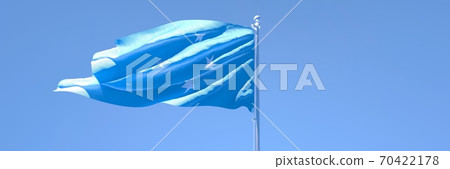 3D rendering of the national flag of Micronesia waving in the wind 3D rendering of the national flag of Micronesia waving in the wind 70422178