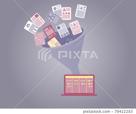 resumes to recruitment funnel to ATS (applicant tracking system) 70422283