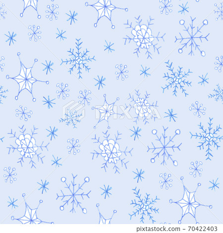 blue seamless winter snowflakes pattern. Winter background. Christmas template.Wrapping paper design 70422403