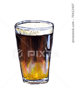 Glasses with dark beer, watercolor drawing Glasses with dark beer, watercolor drawing 70422407