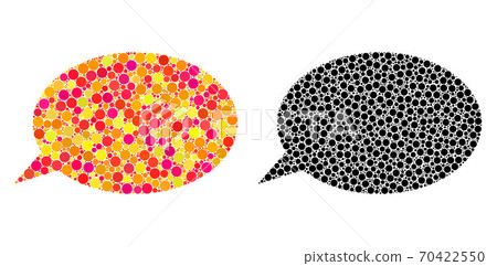 Dotted Message Cloud Mosaic Icons 70422550
