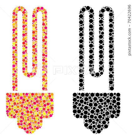Pixel Fluorescent Bulb Mosaic Icons 70422696