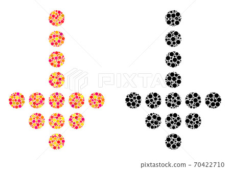 Dotted Arrow Down Mosaic Icons 70422710