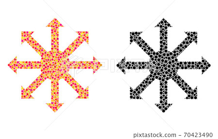 Pixel Radial Arrows Mosaic Icons Pixel Radial Arrows Mosaic Icons 70423490