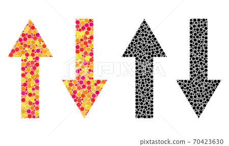 Pixel Vertical Flip Arrows Mosaic Icons 70423630