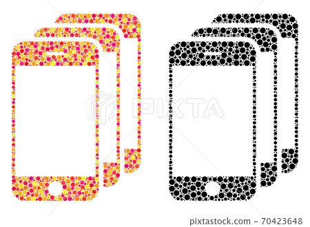 Pixel Mobile Phones Mosaic Icons - Stock Illustration [70423648] - PIXTA