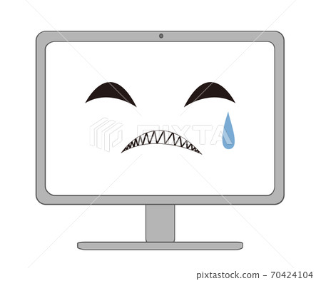 臉部可疑的計算機不耐煩 70424104