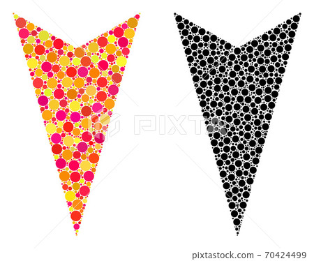 Dot Arrowhead Down Mosaic Icons 70424499