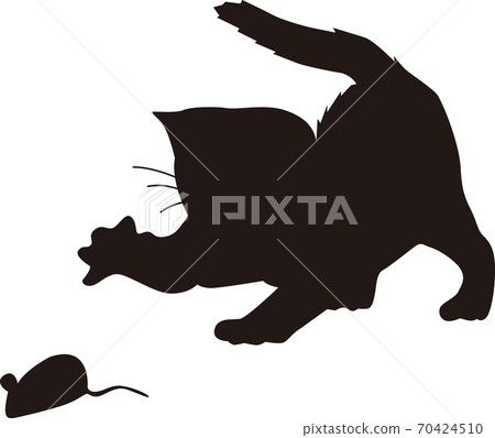 An energetic kitten chasing a mouse An energetic kitten chasing a mouse 70424510
