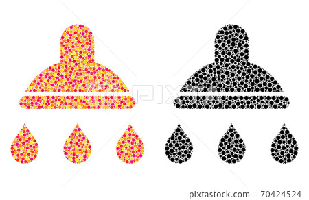 Dotted Shower Mosaic Icons Dotted Shower Mosaic Icons 70424524