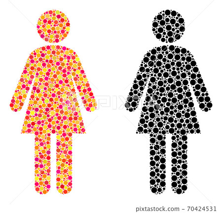 Pixel Woman Mosaic Icons Pixel Woman Mosaic Icons 70424531