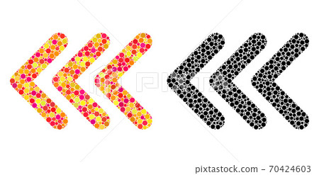 Dotted Triple Arrowhead Left Mosaic Icons 70424603