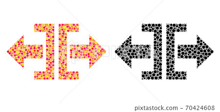 Dot Divide Horizontal Direction Mosaic Icons 70424608
