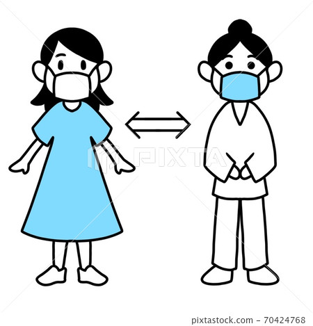 Social distance blue - Stock Illustration [70424768] - PIXTA