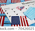 U.S. elections 2020. Coronavirus epidemic. Protective medical mask background. 70426025