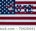 Electoral vote close-up. USA political elections. USA flag background 70426041