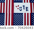 Electoral vote close-up. USA political elections. USA flag background 70426043