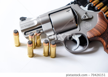 .44 revolver magnum gun with jacket hallow point bullet 70426151