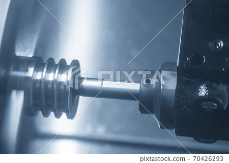 The CNC lathe machine bore cutting. The CNC lathe machine bore cutting. 70426293