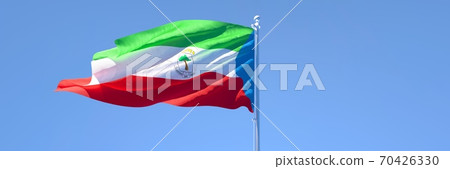 3D rendering of the national flag of Guinea waving in the wind 70426330