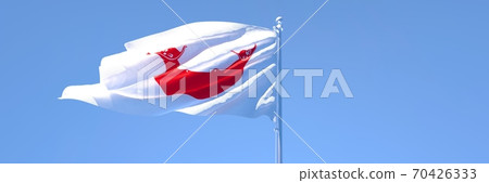 3D rendering of the national flag of Easter Island waving in the wind 3D rendering of the national flag of Easter Island waving in the wind 70426333