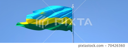 3D rendering of the national flag of Rwanda waving in the wind 3D rendering of the national flag of Rwanda waving in the wind 70426360