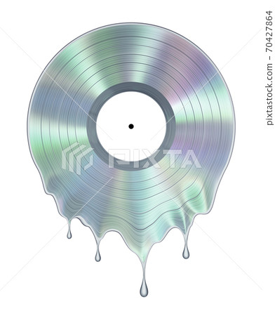 Platinum iridescent molten vinyl award isolated on white background 70427864